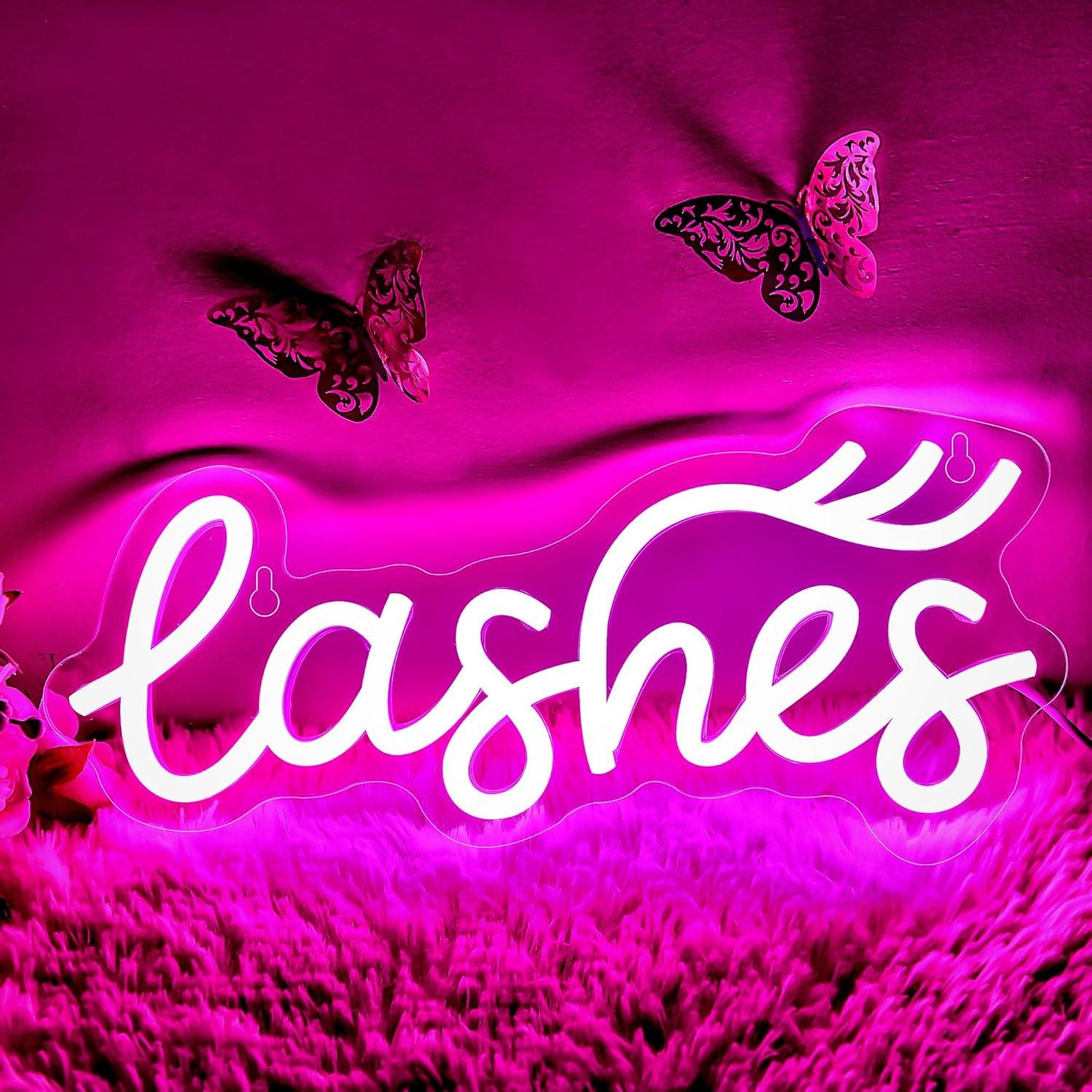 Lashes Neon Sign Lady Text Led - Beauty No Makeup review and price